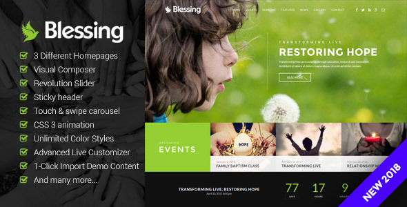 Blessing - Responsive WordPress Theme for Church Websites